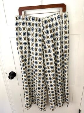 Bryn Walker Italian Linen Wide-Leg Flood Pant. Size Large.